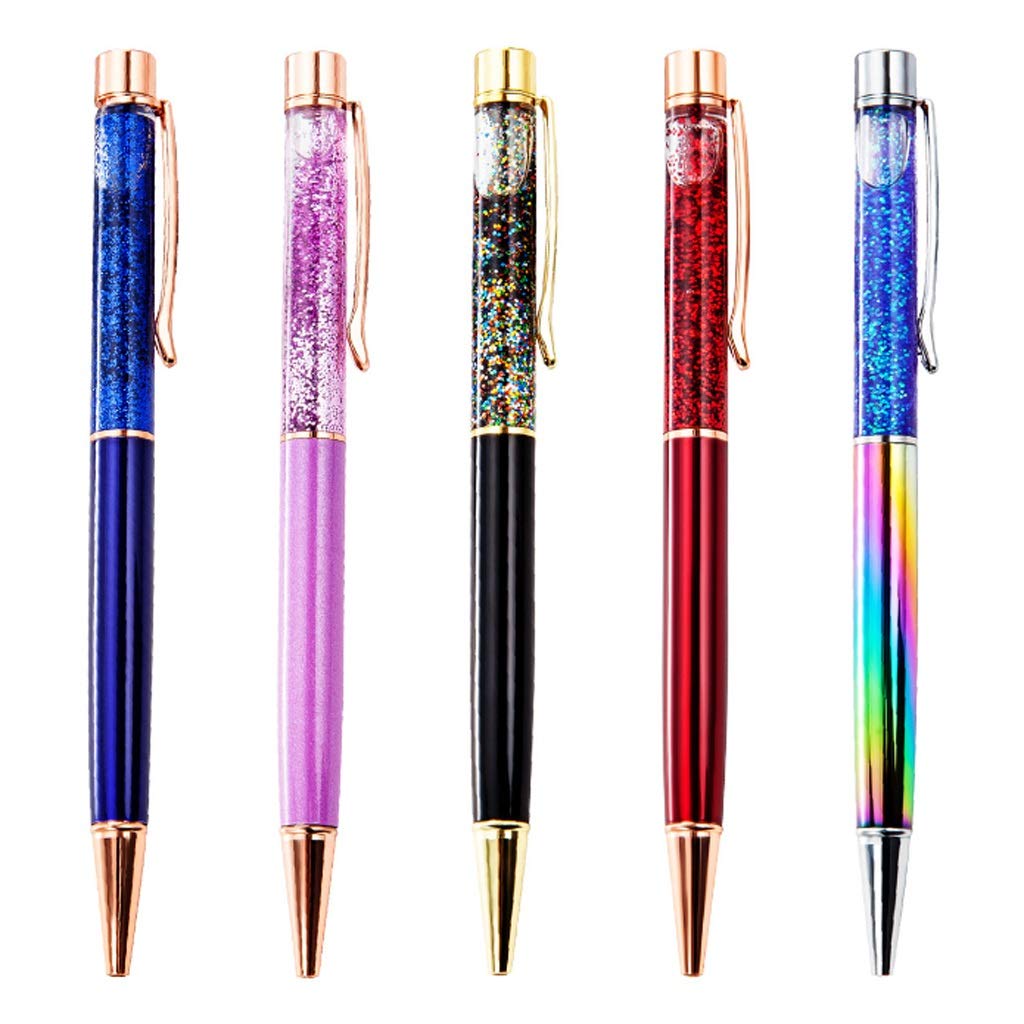 CXBDDF Ballpoint Pen Flow Oil Crystal Gold Foil Metal Copper Colorful High-grade Gold Powder Liquid