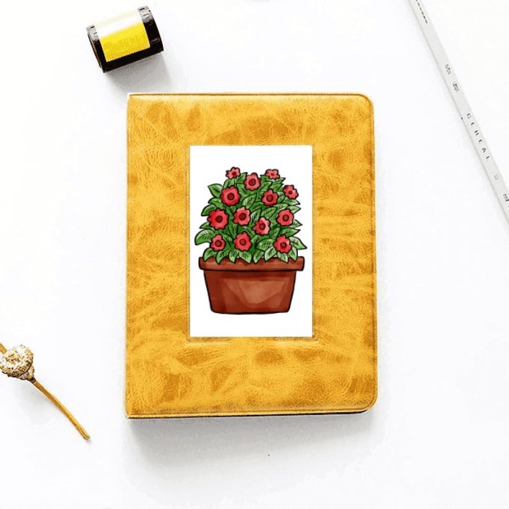 no/no Little Red Potted Flower Art Deco Fashion Photo Album Family Wedding Picture 4x6