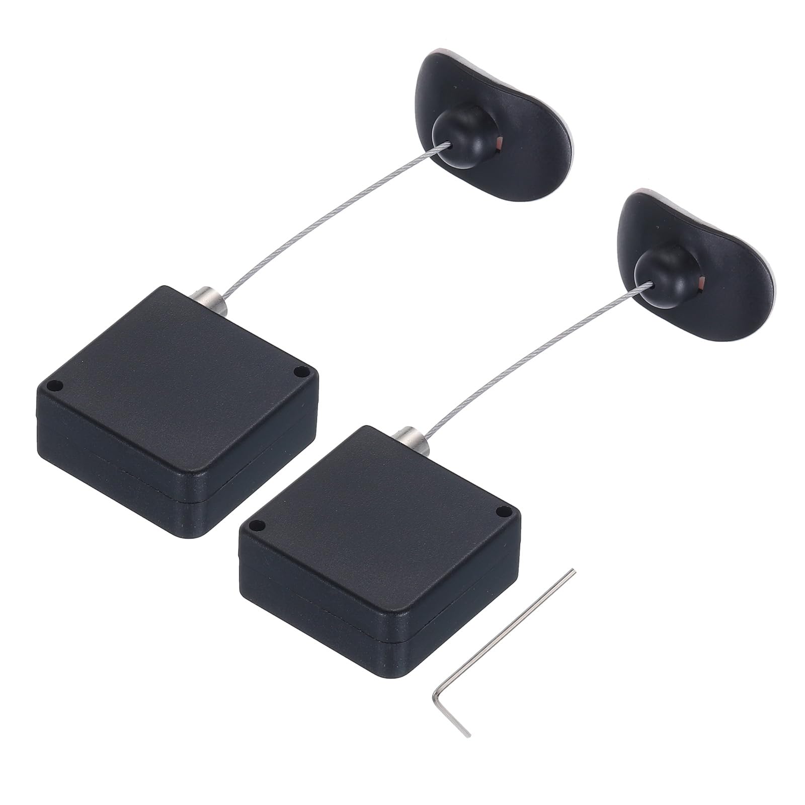MECCANIXITY Retractable Cable Lock with Double-Sided Adhesive Remote Control Security Lock Arc Terminal for TV, DVD,Showroom,Remote,600g 2Set Black