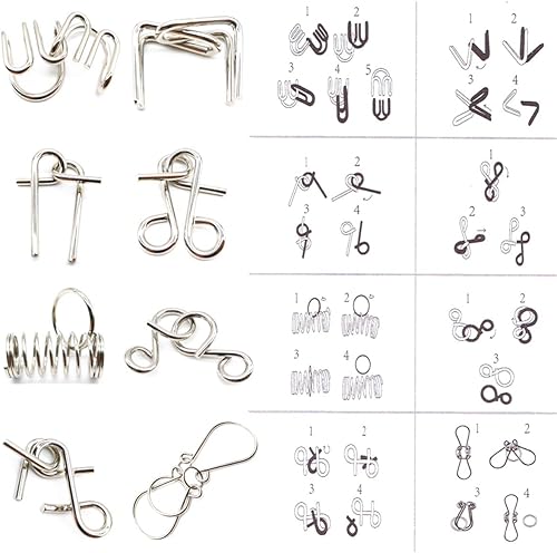 Miniatura 4 de Qiandier Rompecabezas 3D de madera, mini 5 piezas con 8 piezas de metal para el cerebro, rompecabezas mentales, juego de juguetes para adolescentes