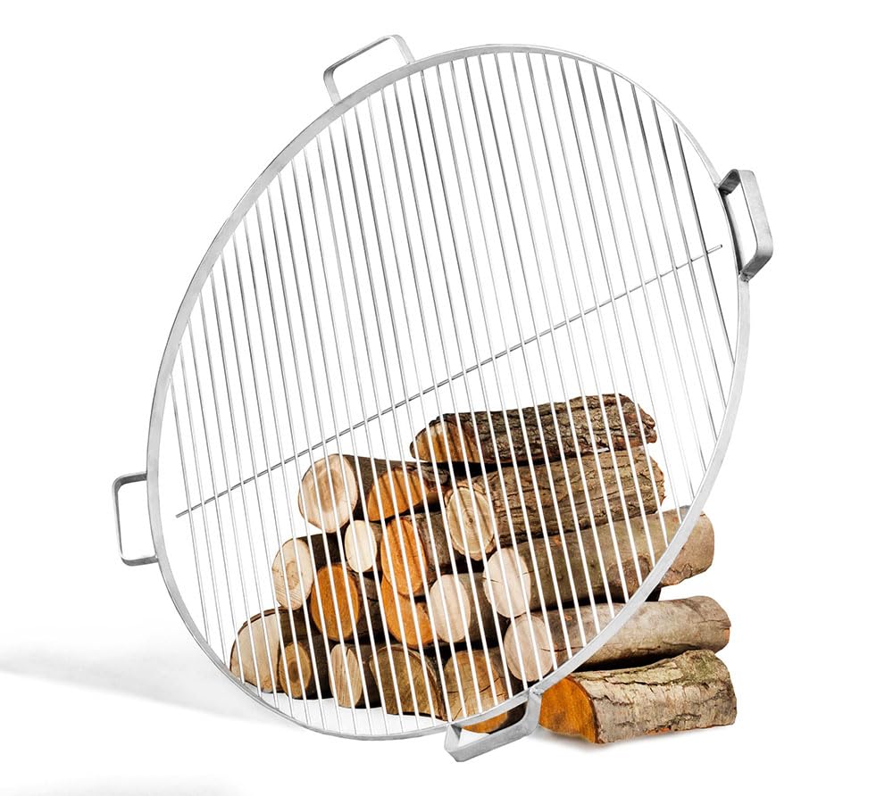 Cookking - Grille de Cuisson en Acier INOX de 60 cm à 80 cm de diamètre avec 4 poignées à Poser sur brasero - Ø 80 cm