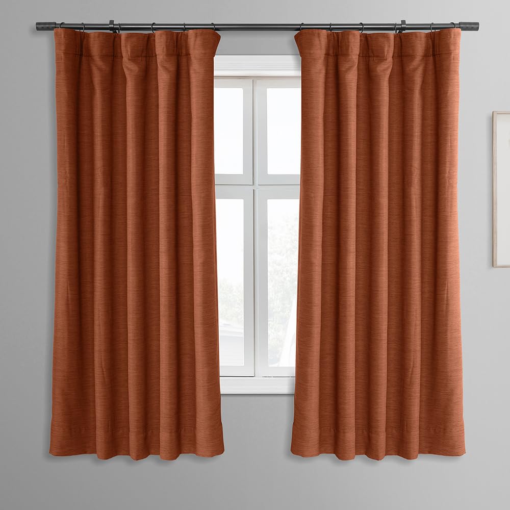 HPD Half Price Drapes BOCH-PL1609-63 Bellino Blackout Room Darkening Curtain (1 Panel), 50 X 63, Persimmon