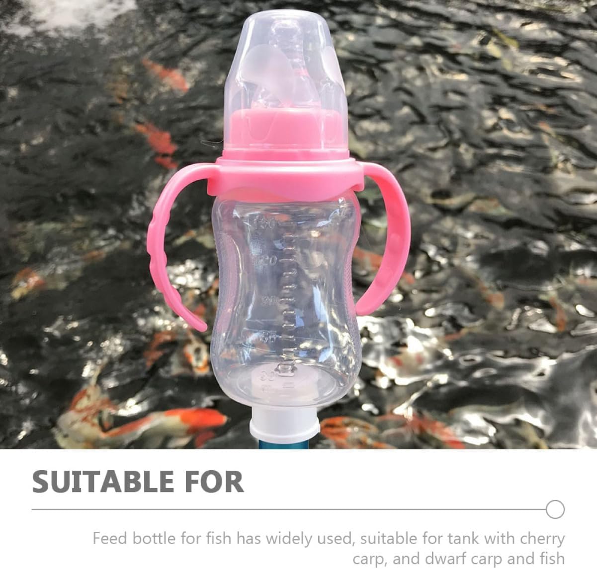 Kisangel 2pcs Fish Feeder Bottle for Aquarium Carp Dispenser Pole Easy to Clean and Install for Feeding Fish and Carp Tanks