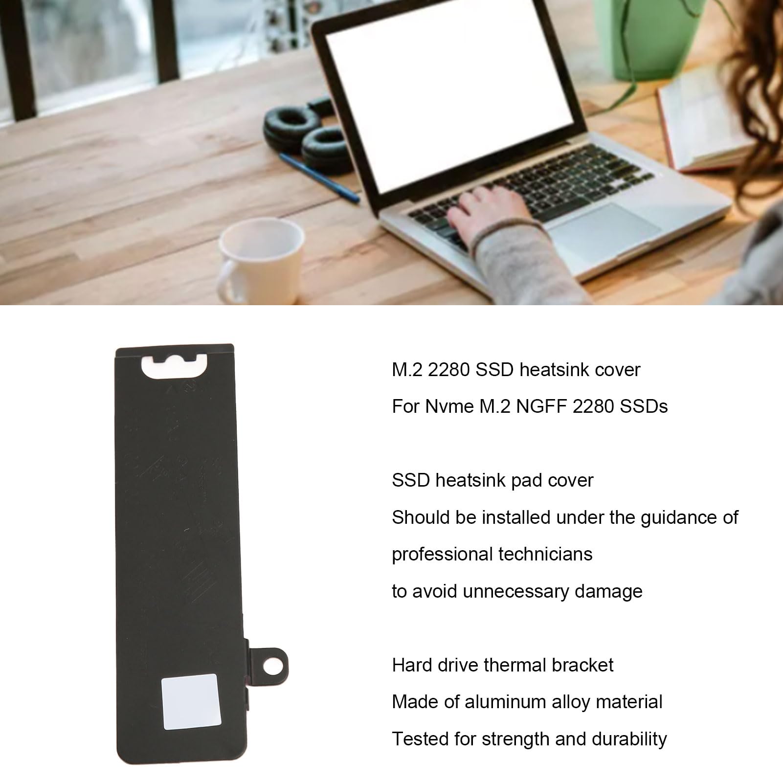Dissipateur SSD M.2 2280 – Alliage Aluminium, Pour Dell G15 5530 / G16 7630, Avec Coussin Thermique Et Vis – Remplacement Facile