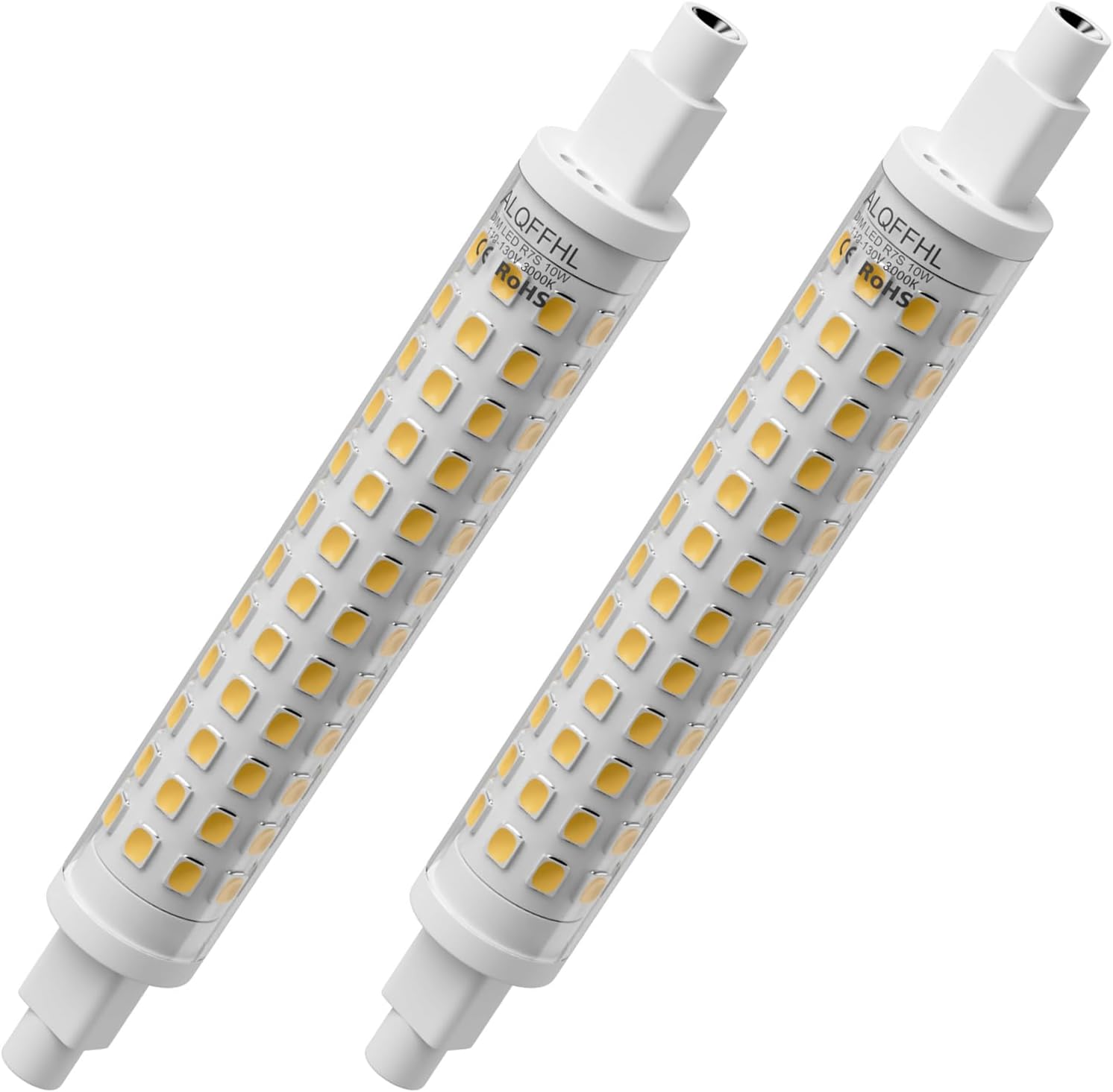 R7S 118mm LED Bulb 10W, Dimmable J Type Double Ended Flood Light (100W Halogen T3 Replacement), 120V 1000 Lumen 3000K, Wall Security Floor Standing Lamp for Work and Home, Pack of 4 (Warm White)