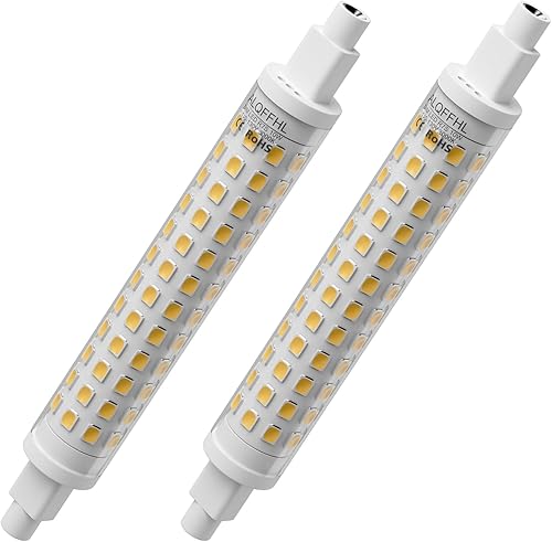 Miniatura 9 de Bombilla LED R7S de 10 W, luz de inundación regulable tipo J de doble extremo (equivalente a 100 W halógeno T3), tamaño 4.65-0.59-0.59 pulgadas, 120
