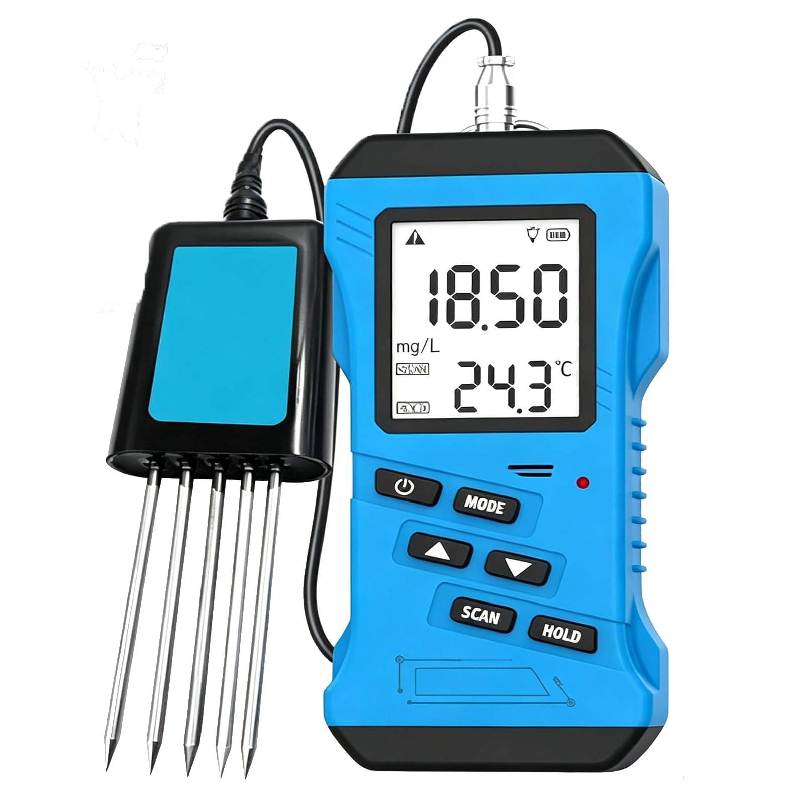 Misuratore Multifunzionale Di Npk Del Terreno, Misuratore Di Precisione Per La Rilevazione Del Terreno Con Schermo Retroilluminato, Misuratore Di Ph, Umidità, Temperatura, Ec E Conducibilità Del
