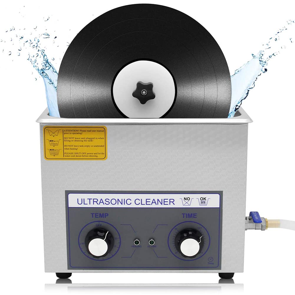Pulitore portatile per dischi in vinile con timer e lavaggio automatico a doppio lato per gioielli, orologi, occhiali e protesi, capacità 0,6 l