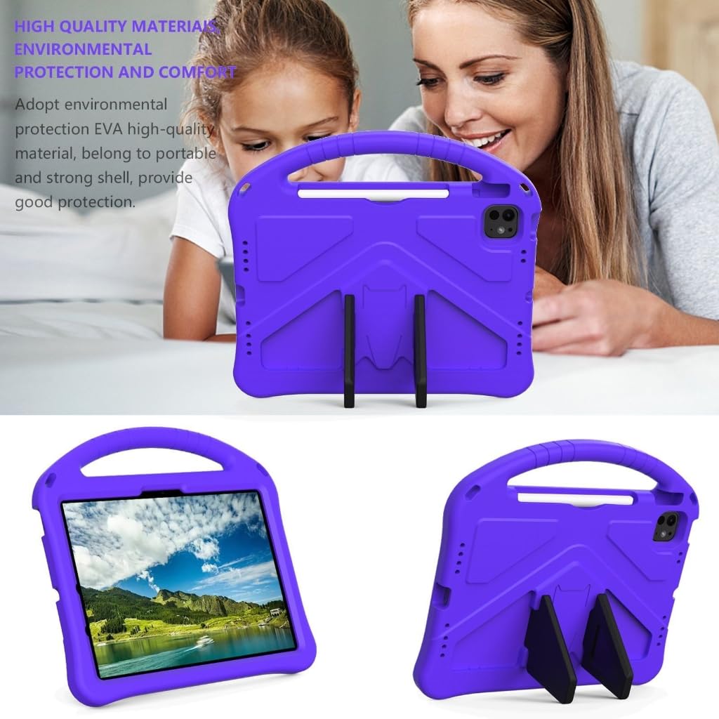 Custodia per bambini per Air 11 2024 Custodia antiurto Custodia rigida leggera con comoda maniglia Stand Parte di ricambio
