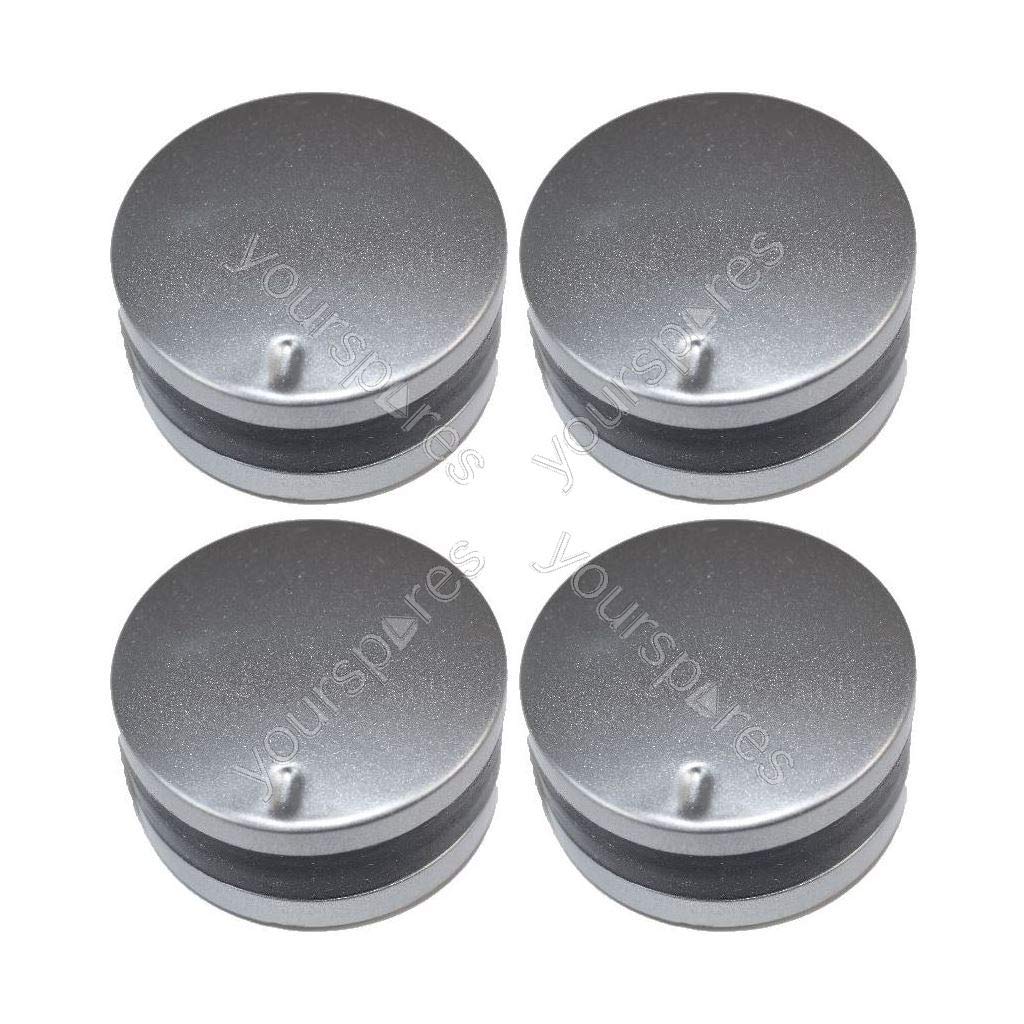 Ufixt Silver,Black Cooker Control Knobs Silver Black Pack Of 4 Compatible With Lamona