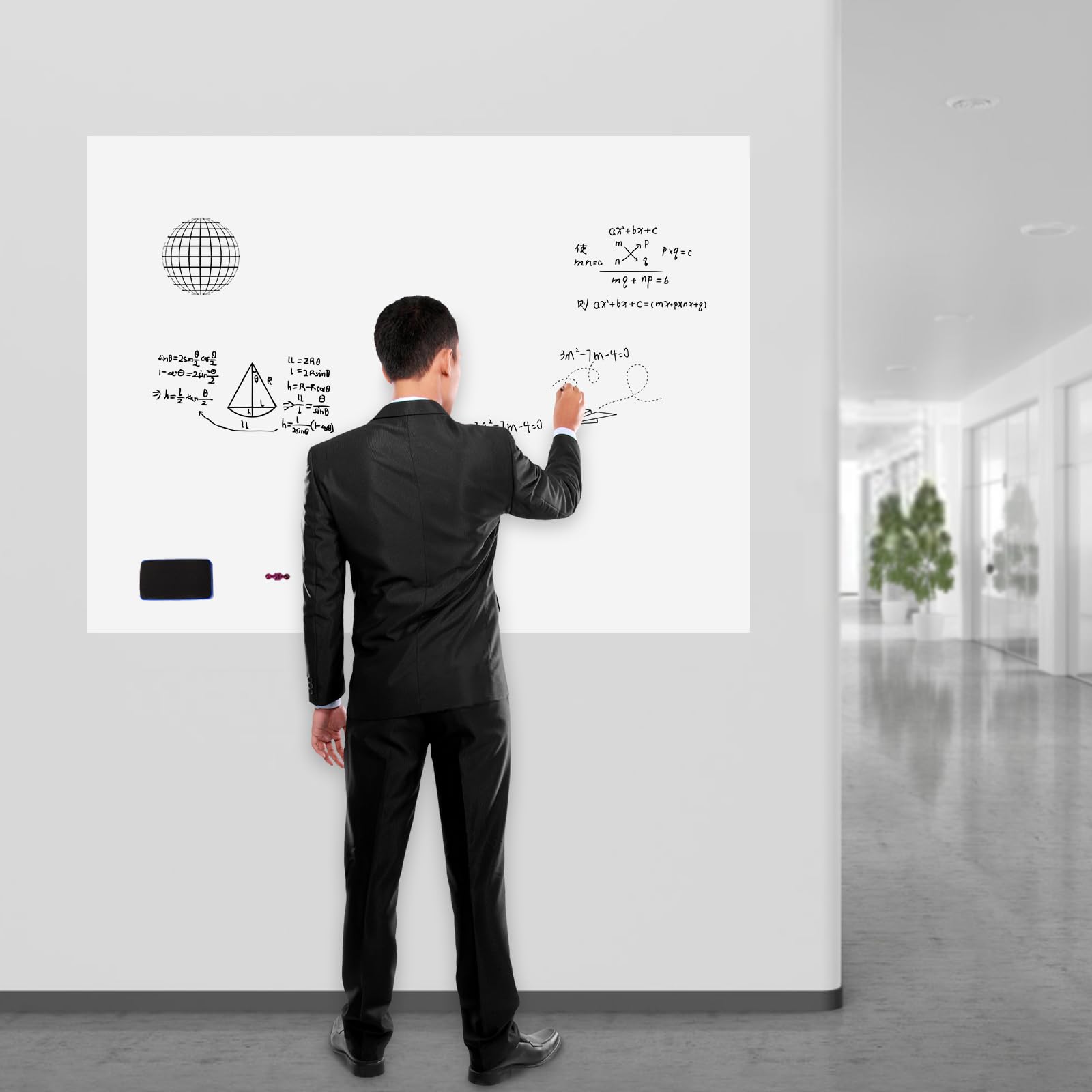 Tableau blanc magnétique autocollant 120 x 90 cm