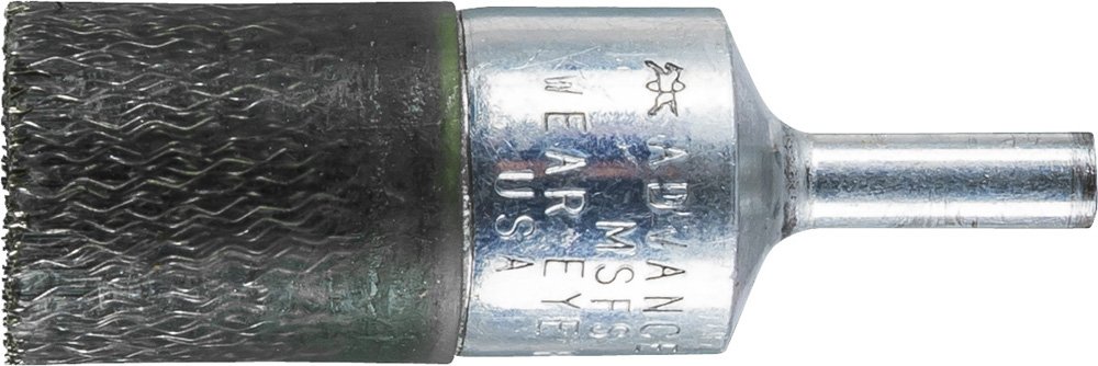 PFERD 83583 ECAP Encapsulated Stem Mounted End Crimped Wire Brush, Carbon Steel Wire, 3/4 Diameter, 010 Wire Diameter, 15,000 RPM (Pack of 10)