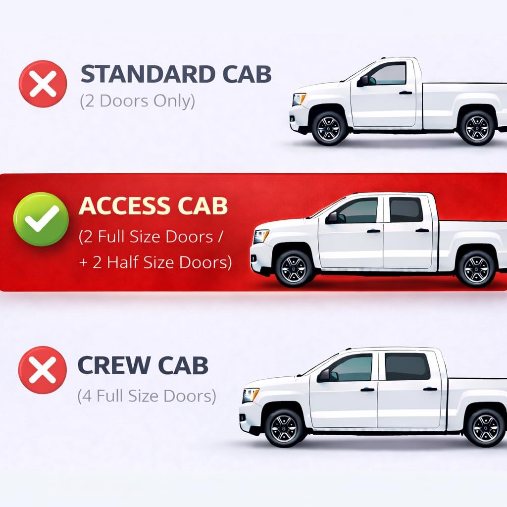Condition photo showing New/Like New for kpy rain guards fit for 1995-2004 toyota tacoma access cab, out-channel window visors vent wind deflectors 4pc, truck accessories for 95-04 toyota tacoma (extended cab only) 1995-2004 tacoma access cab