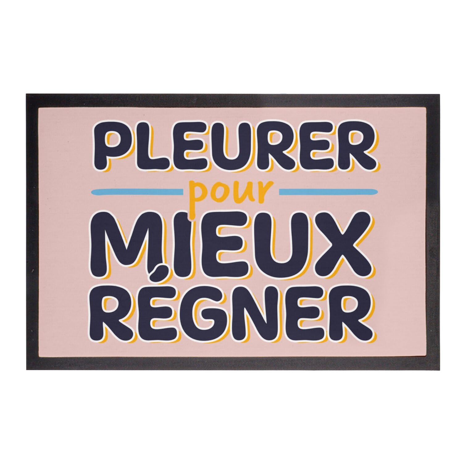 Paillasson rose humour pour entrée appartement tapis décalé chic 60x40cm