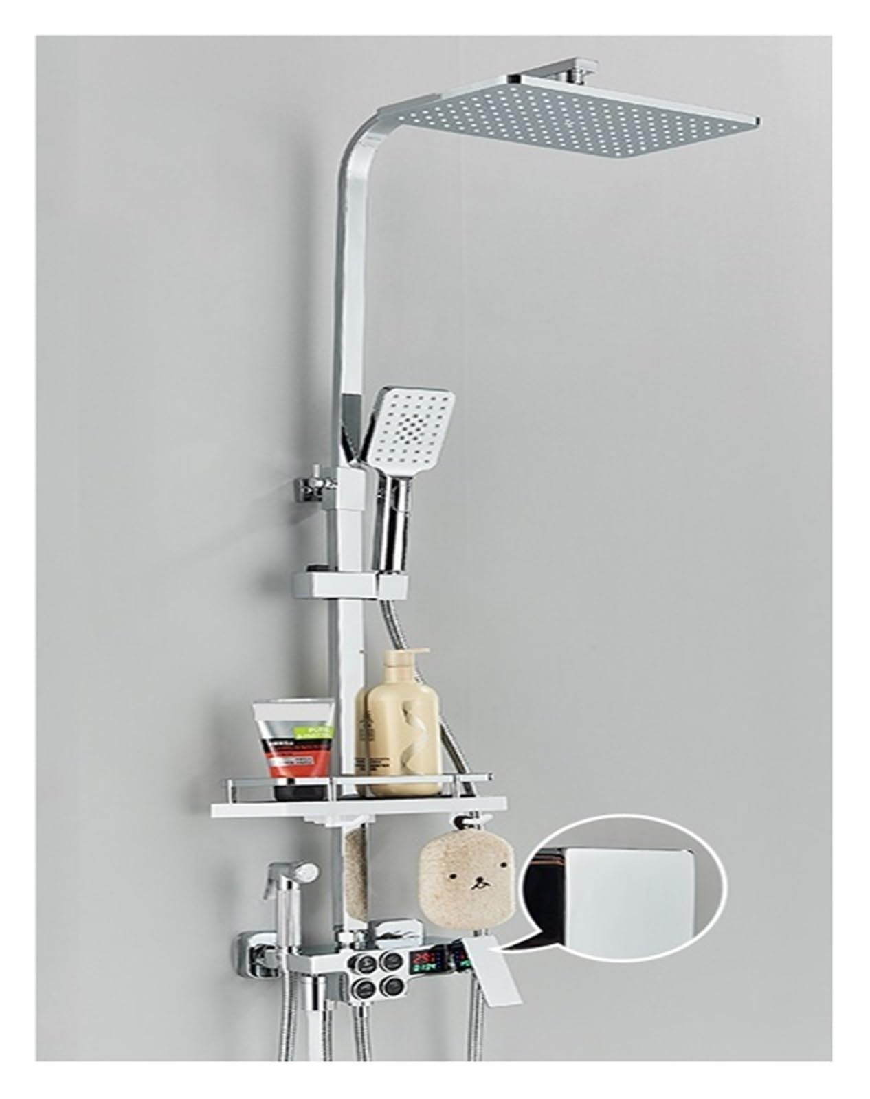 Showers for Bathrooms, Cyfrowy wyświetlacz LED zestaw prysznicowy z deszczownicą, termostatyczna bateria prysznicowa luksusowa ciepła i zimna woda, prysznice do łazienki,do Łazienki(C B)