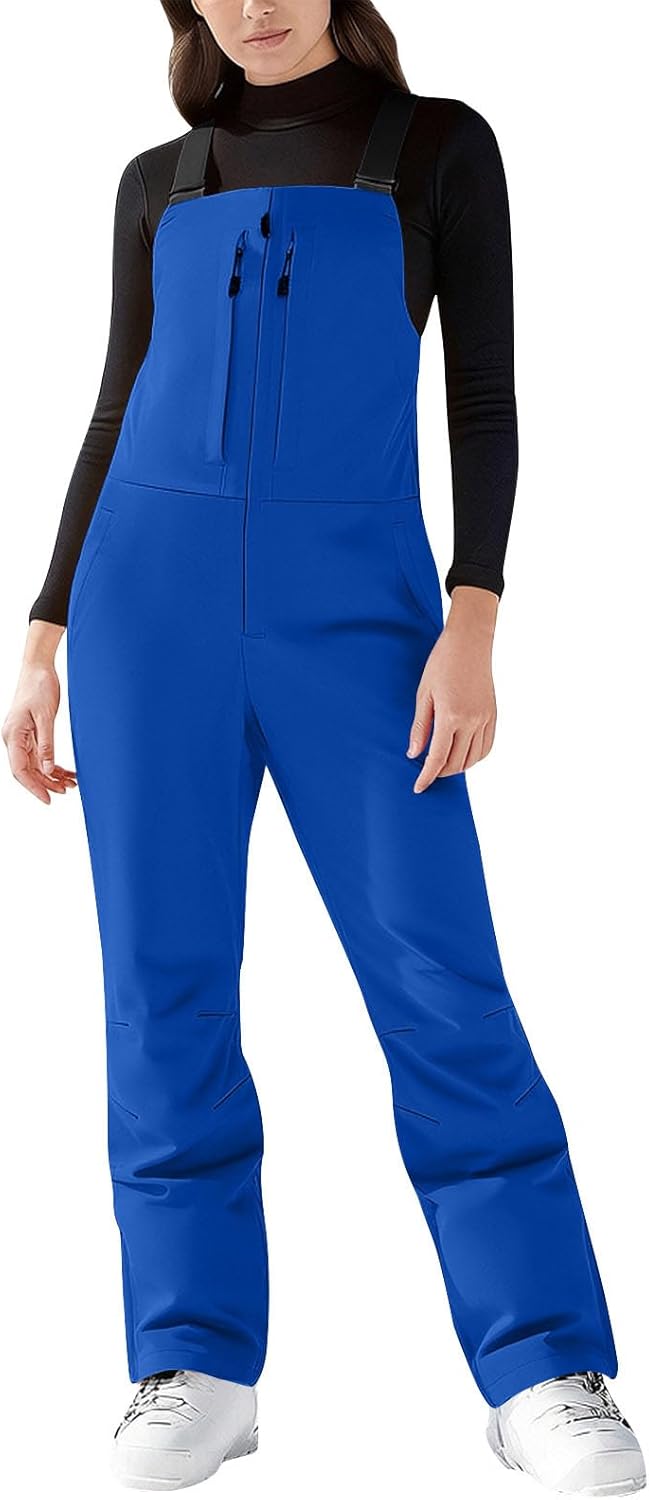 hlysgo Snow Bibs Women Insulated Ski Bib Overalls Winter Snowboard Jumpsuit Waterproof Windproof Snowpants with Pockets