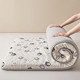 Dicker, Faltbarer Futon – atmungsaktive Baumwollmatratze, ideal für Schlafsäle und Familiencamping. Bequem, atmungsaktiv und faltbar für alle Jahreszeiten. (H-Form, 120 x 200 cm)