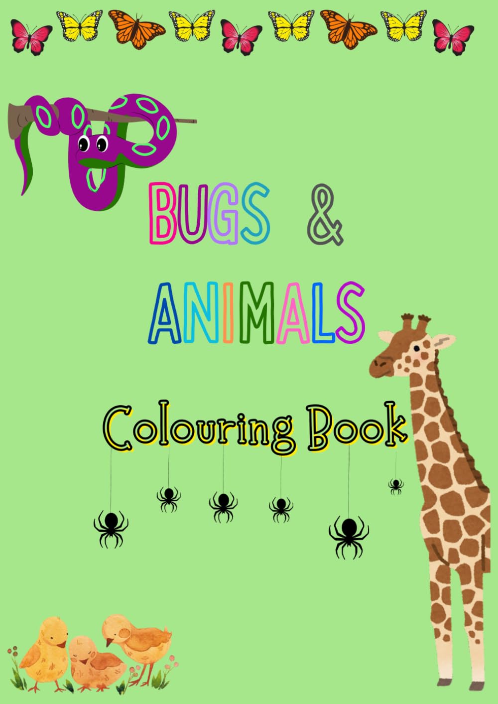 Creepy, Crawly, and Cute: A Bug & Animal coloring book