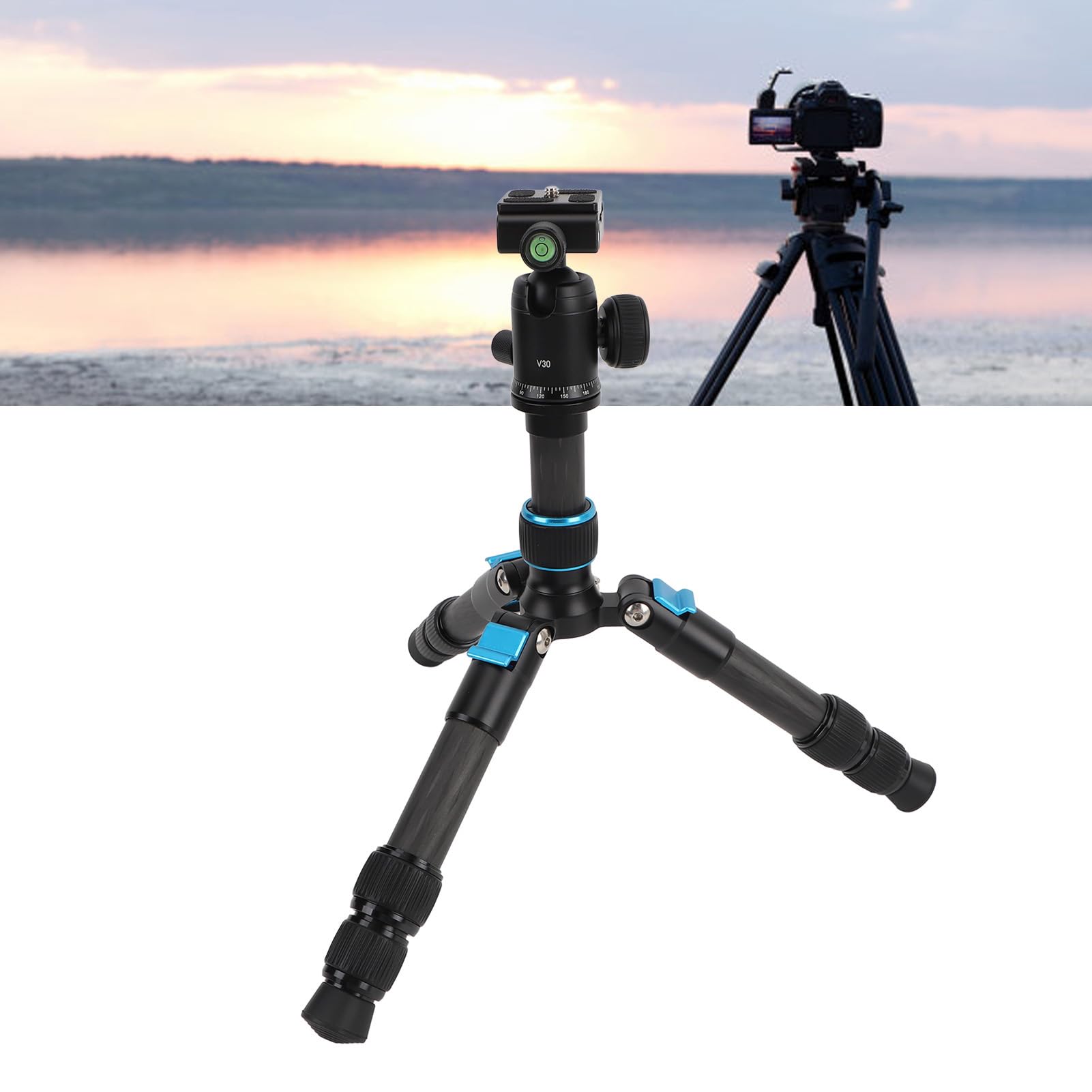 Generic Mini Treppiede per Fotocamera DSLR Leggero in Fibra di Carbonio Estensibile per Fotografia da Tavolo 50 Cm con Testa a Sfera