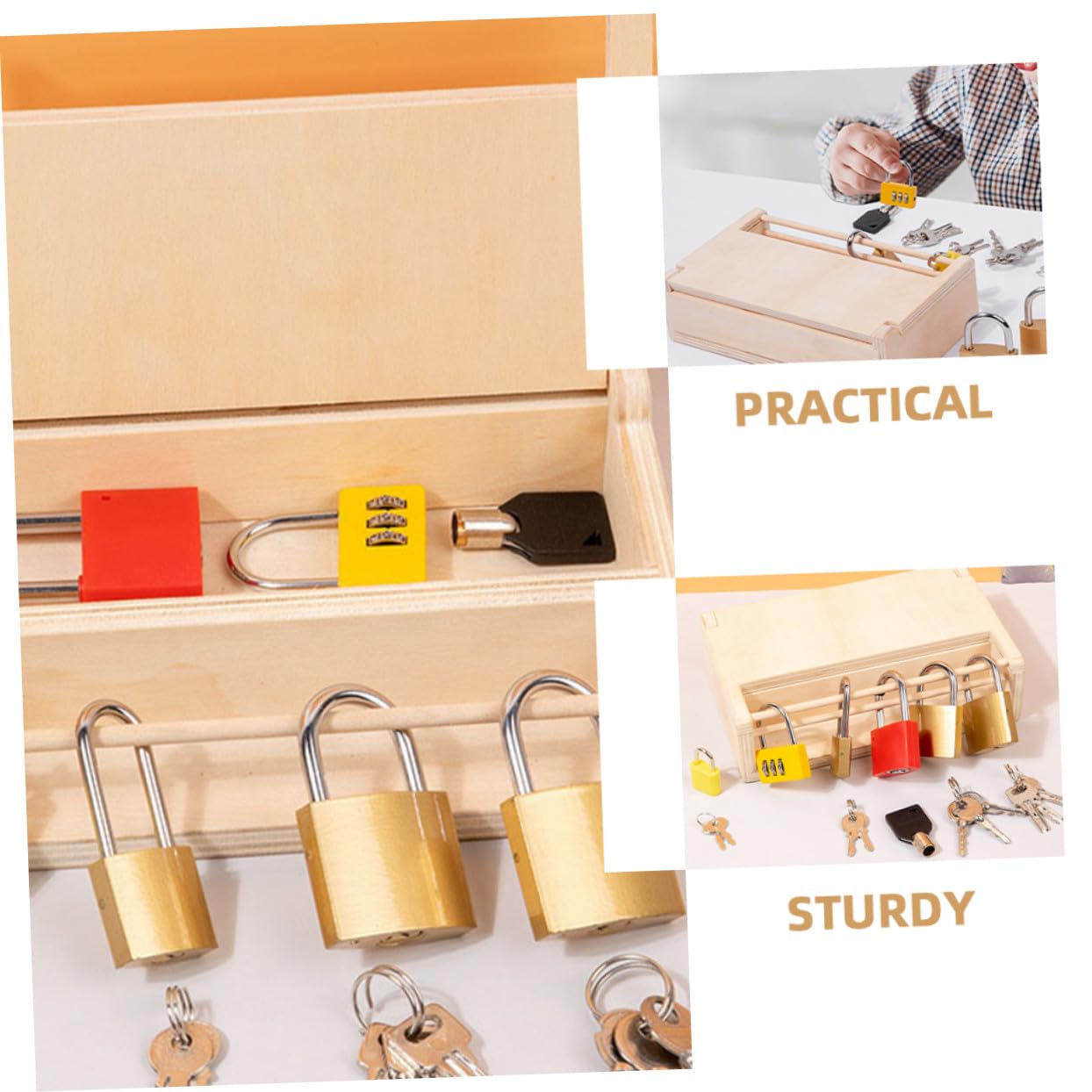 Juego de Juguetes de Aprendizaje Cerradura de Madera