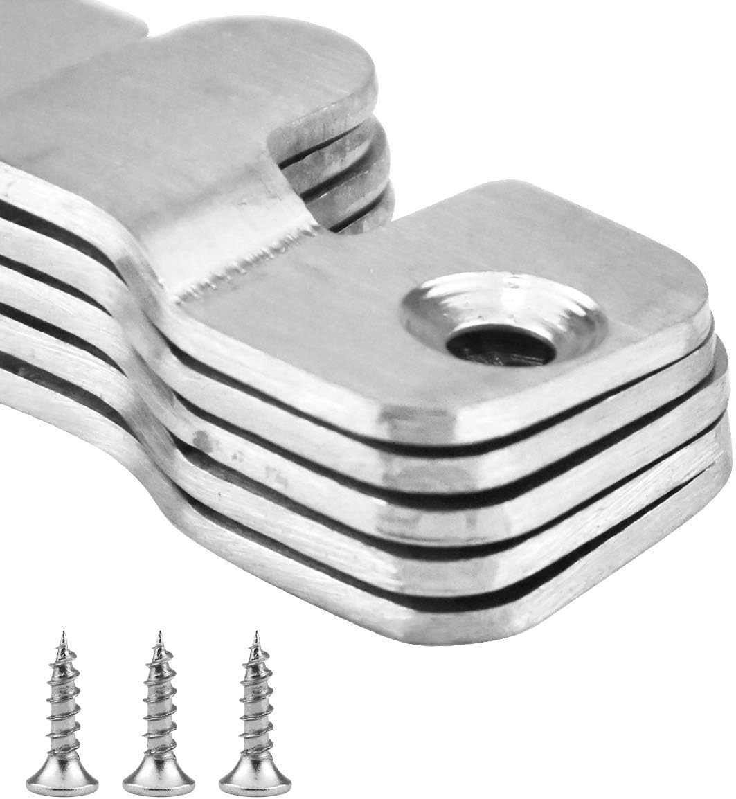 12pcs Flush Mount Bracket, 45x20mm Interlocking Picture Frame Hook, Stainless Steel Picture Bracket, Z Clip Photo Wall Mount Connector for Furniture Photo Hardware Mirrors