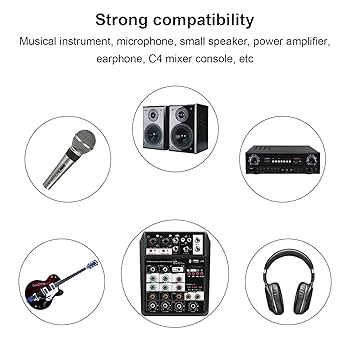 オーディオミキサー 4チャンネル 24 DSP USB サウンドカード オーディオミキサー 4チャンネル 24 DSP USB サウンドカード