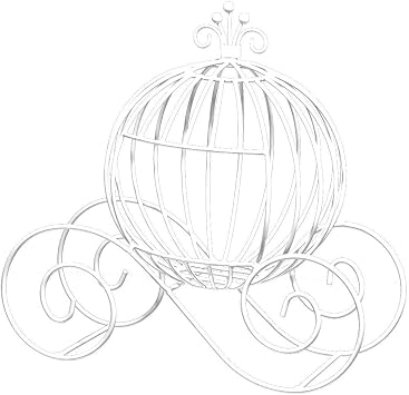 Andersons White Wire Cinderella Coach Centerpiece, Elegant Fairy Tale Wedding, Bridal Shower, Prom, Quinceanera, Anniversary, Sweet 16, Baby Shower, Engagement Party, Gala, Festival Decor, 13.65"