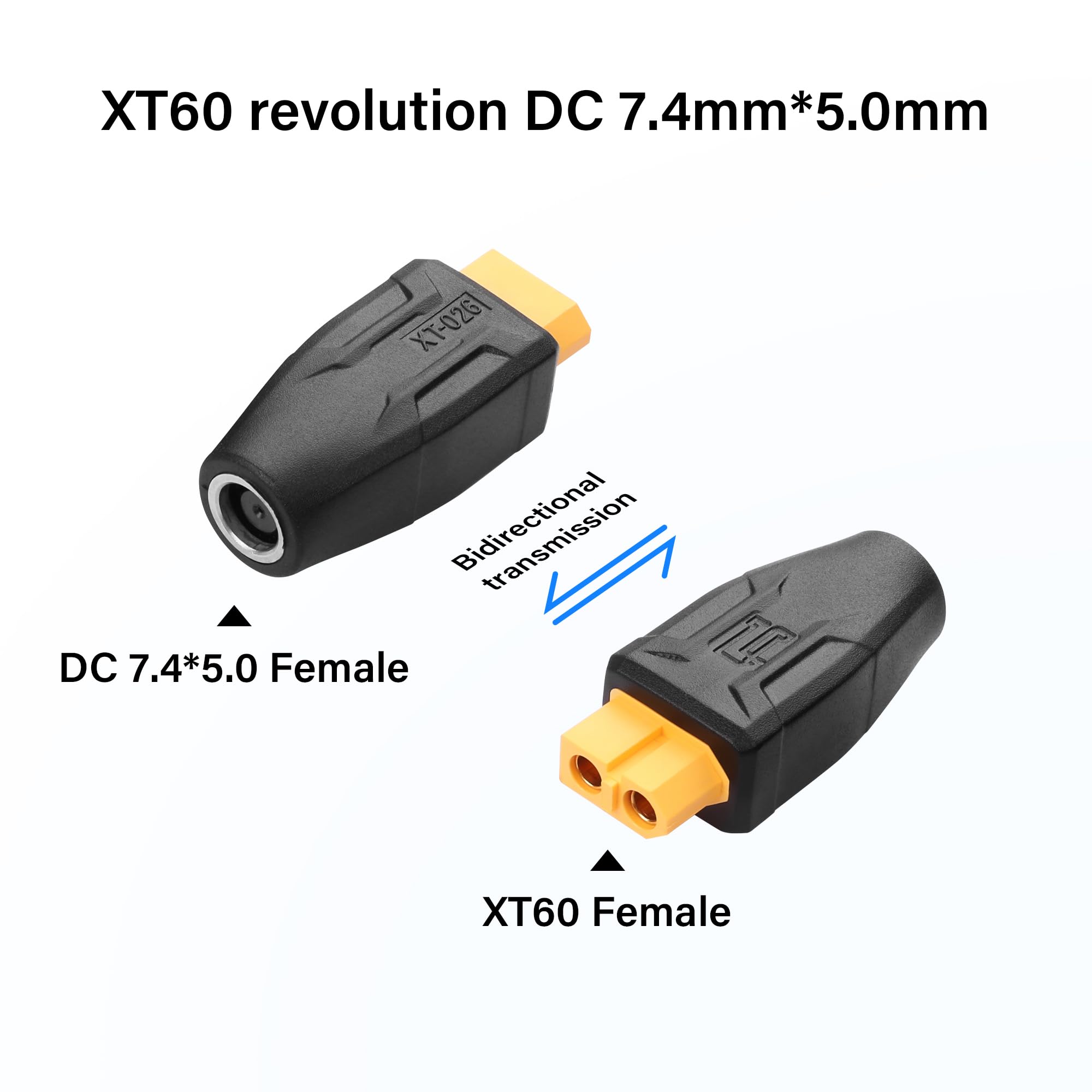 SinLoon 2-pak XT60 na DC7450 adapter XT60 na DC 7,4 mm x 5,0 mm bezprzewodowy do lutownicy TS100, zasilanie monitora FPV, drona (XT-026)