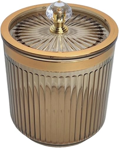 Dispensador de hisopos Qtip para baño, recipiente con tapa, a prueba de polvo, almohadillas de maquillaje para encimera, baño, aparador, escritorio,