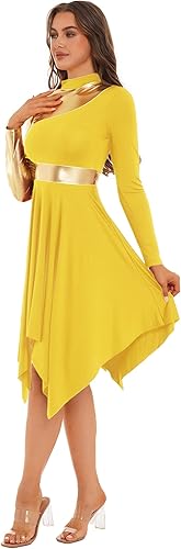 Miniatura 3 de Aislor Vestido de baile litúrgico de alabanza litúrgica para mujer, disfraz de adoración de iglesia