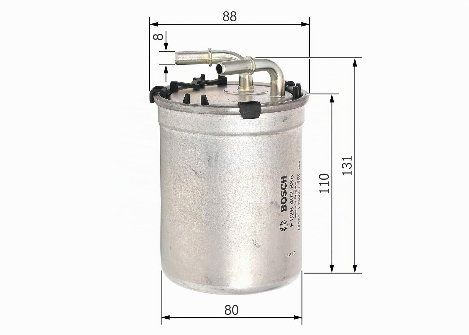 BOSCH Filtre à carburant F026402835 | Sépare les Particules du Carburant - Protège le Système d'Injection