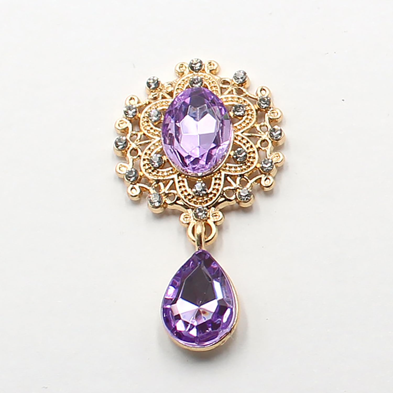 5 PCS 25x45mm Alloy Brooch Buttons Rhombic Pendant Metal Rhinestone Buttons for DIY Ornaments Clothing Decoration Accessories