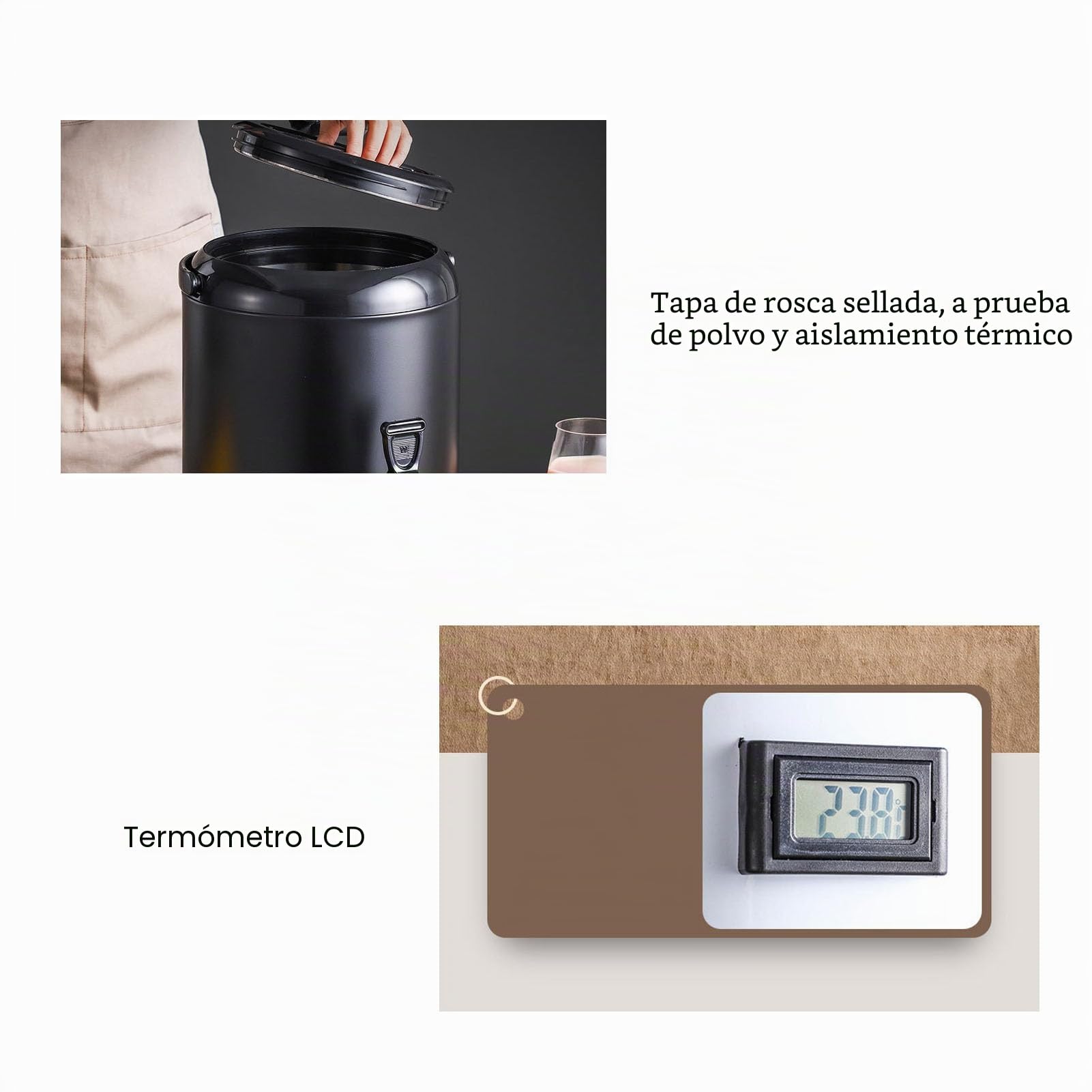 Dispensador de Bebidas 12 L Acero Inoxidable Aislado