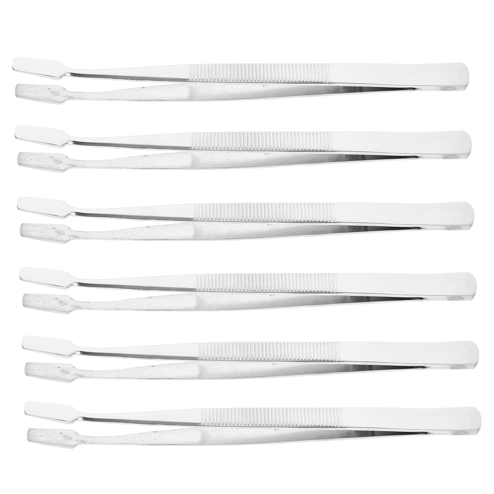 BESTYASH Clip Precision Tweezers 6pc Set Flat Tip Pointed Tweezers for Stamps Coins Jewelry Making