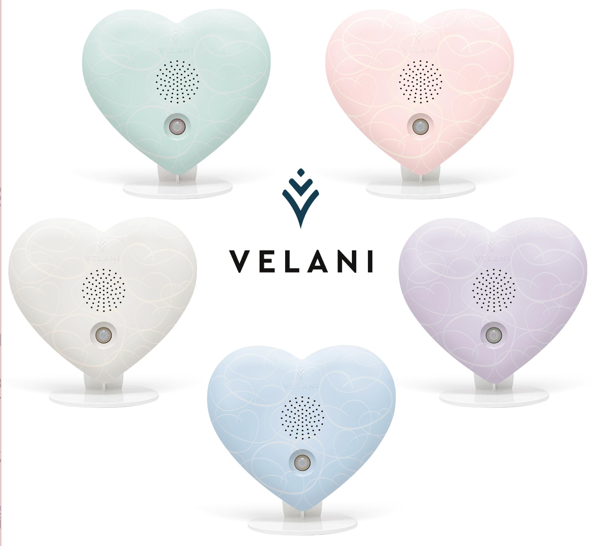 Zwitscher Naturgeräusche Box mit Bewegungsmelder - 18 brillante Klänge, Timer 2–120 Min. für Entspannung im Gäste WC, Vogelgezwitscher Box – VELANI Prestige (Pastell-Cremeweiß, Herz)