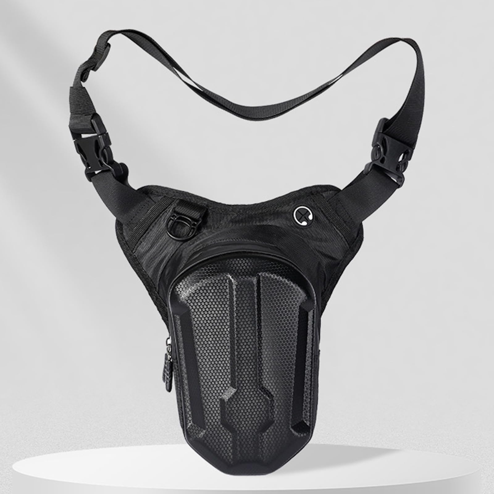 Sac de jambe pour homme et femme – Sac banane d'extérieur avec ceinture réglable – Sac tactique de hanche avec rangement imperméable pour la randonnée, le cyclisme, les voyages, la pêche (noir