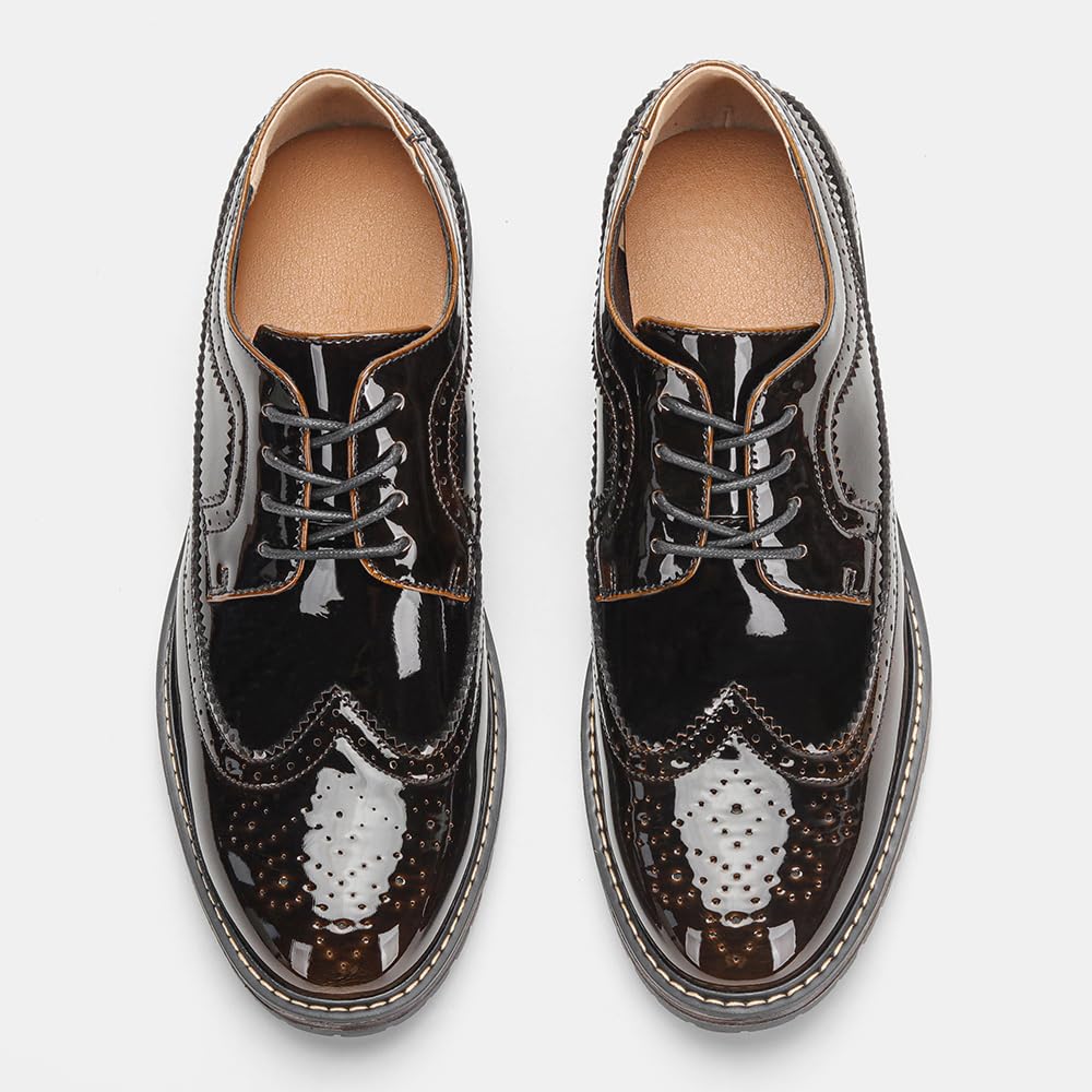 Harssidanzar Herren Classic Brogue Oxford elastische Formalschuhe KM310EU