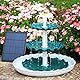 AMZtime DIY 3.5W Solarbrunnen für Draussen, 3Schicht Abnehmbares Vogelbad und Vogelfutter, Vogelbadset mit Solarbrunnen, Passend für Vogelbad und Gartenszenen Solarbrunnenset，Solarbrunnen für Draussen