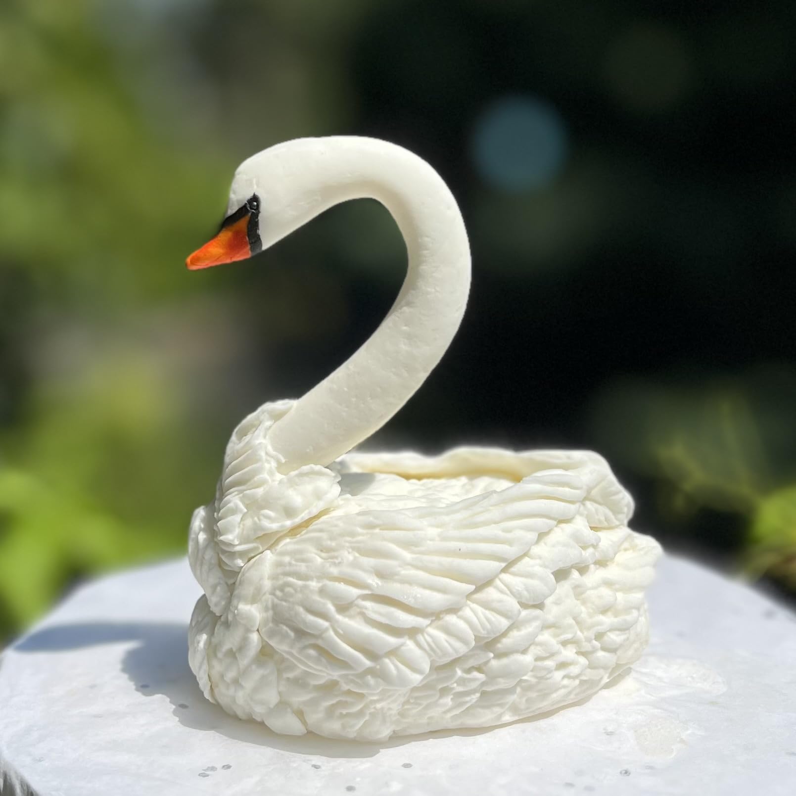Handmade Bride or Groom Fondant Swan with Intricate Feathers (Single Piece) – 3"-3.5" Elegant Cake Decoration for Weddings, Birthdays, and Anniversaries