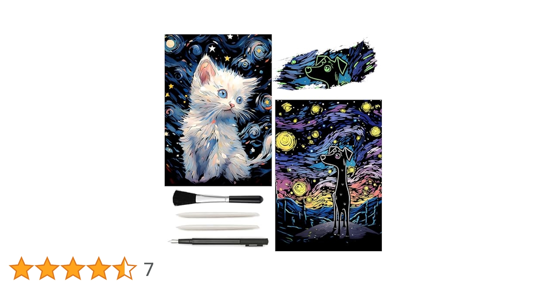 Amazon.co.jp: VTEAS 暗闇で光るスクラッチアートレインボー