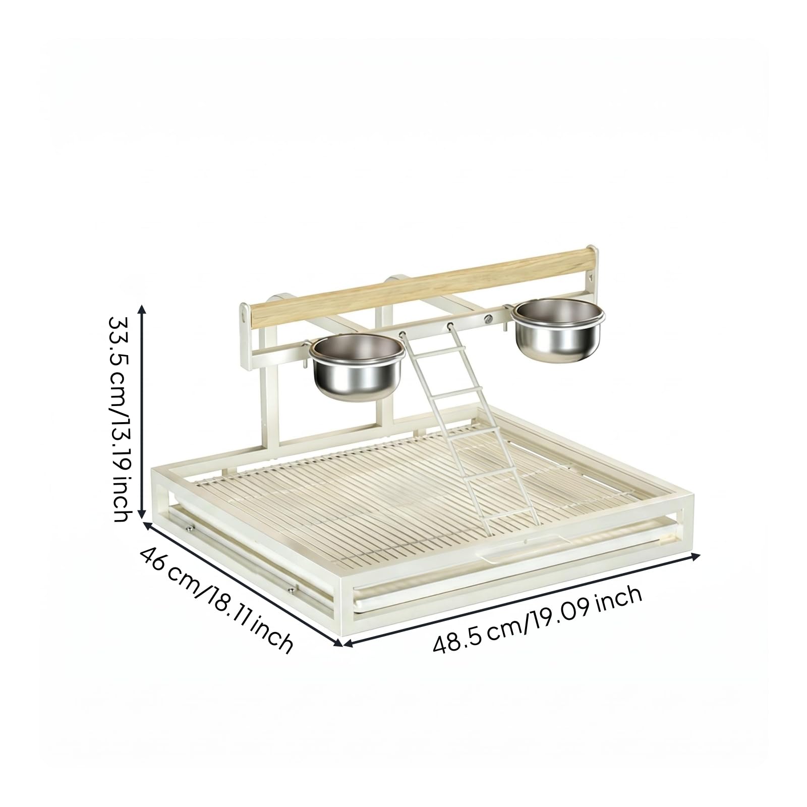 Estructura Elevada Percha Acero Inoxidable Comederos Colgantes Percha con Escalera Antióxido Pájaro