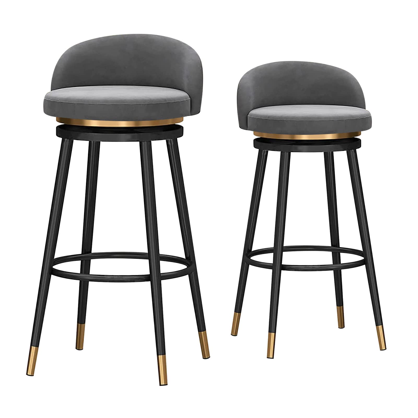 Tabourets de bar velours confortables avec dossiers contre le mal de dos