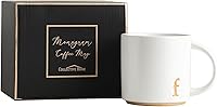 Vista 32 de COLLECTIVE HOME - Tazas de cerámica con monograma, tazas de café con inicial dorada de 15 onzas, elegantes tazas de té del alfabeto, elegante taza p
