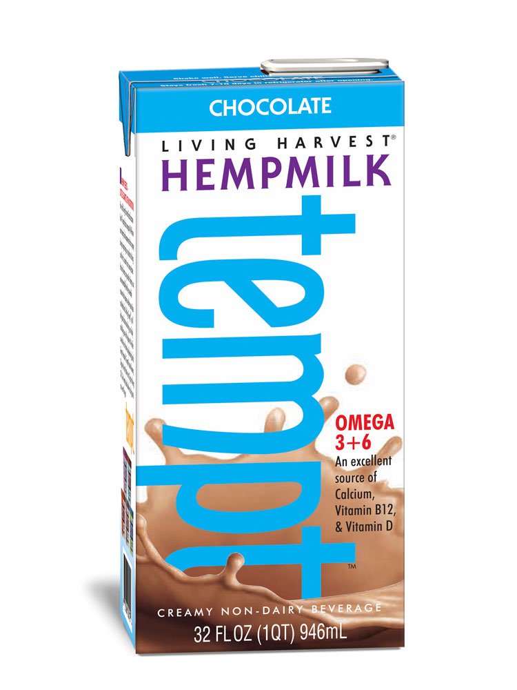 Living Harvest Hempmilk, Chocolate, 32-Ounce Aseptic Containers (Pack of 6)