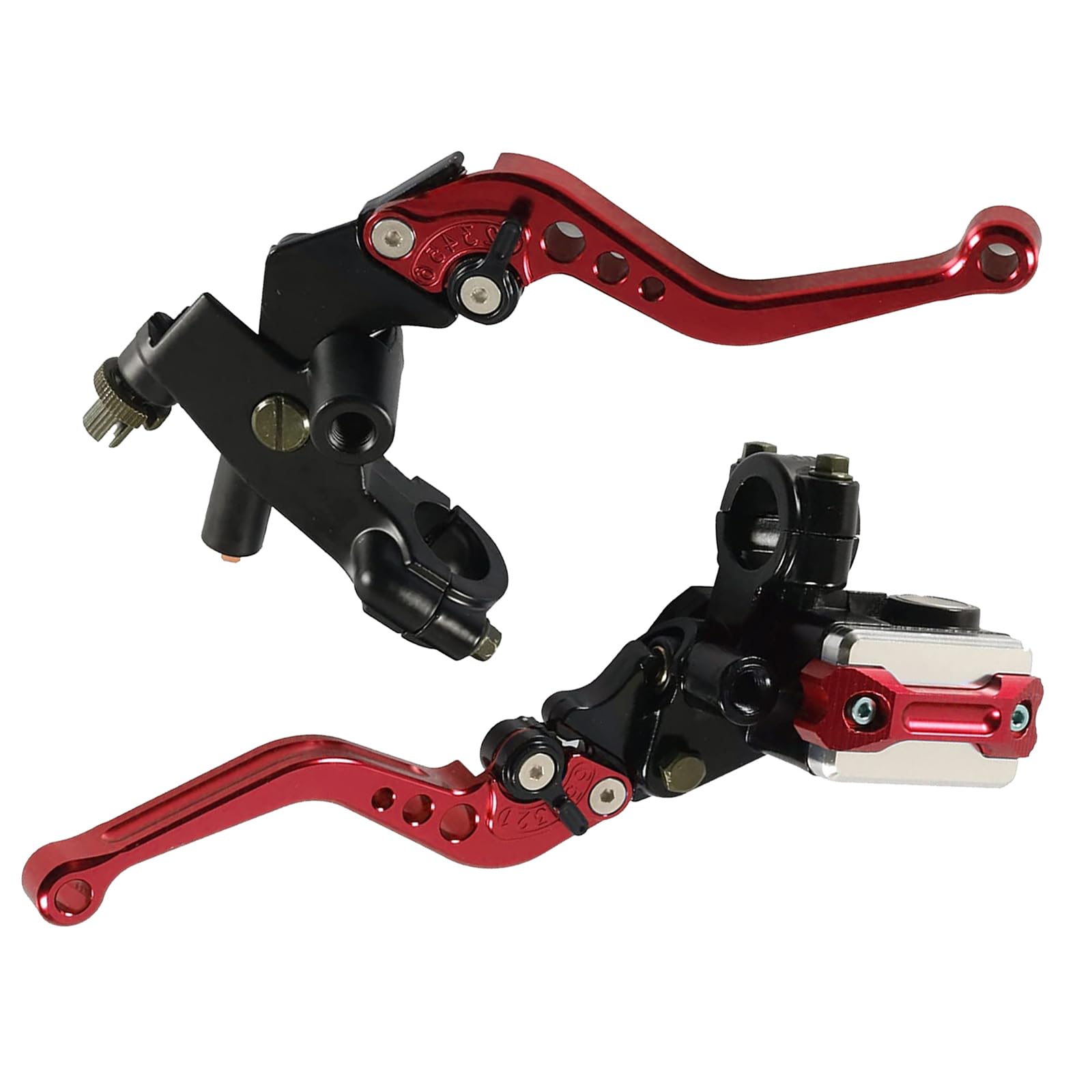 Heart Horse 7/8"(22mm) Universal Motorcycle Brake Clutch Master Cylinder Reservoir Levers, Motorbike Handlebar Brake Master Cylinder Lever for Motorcycles ATV Yamaha Honda Suzuki (Red)