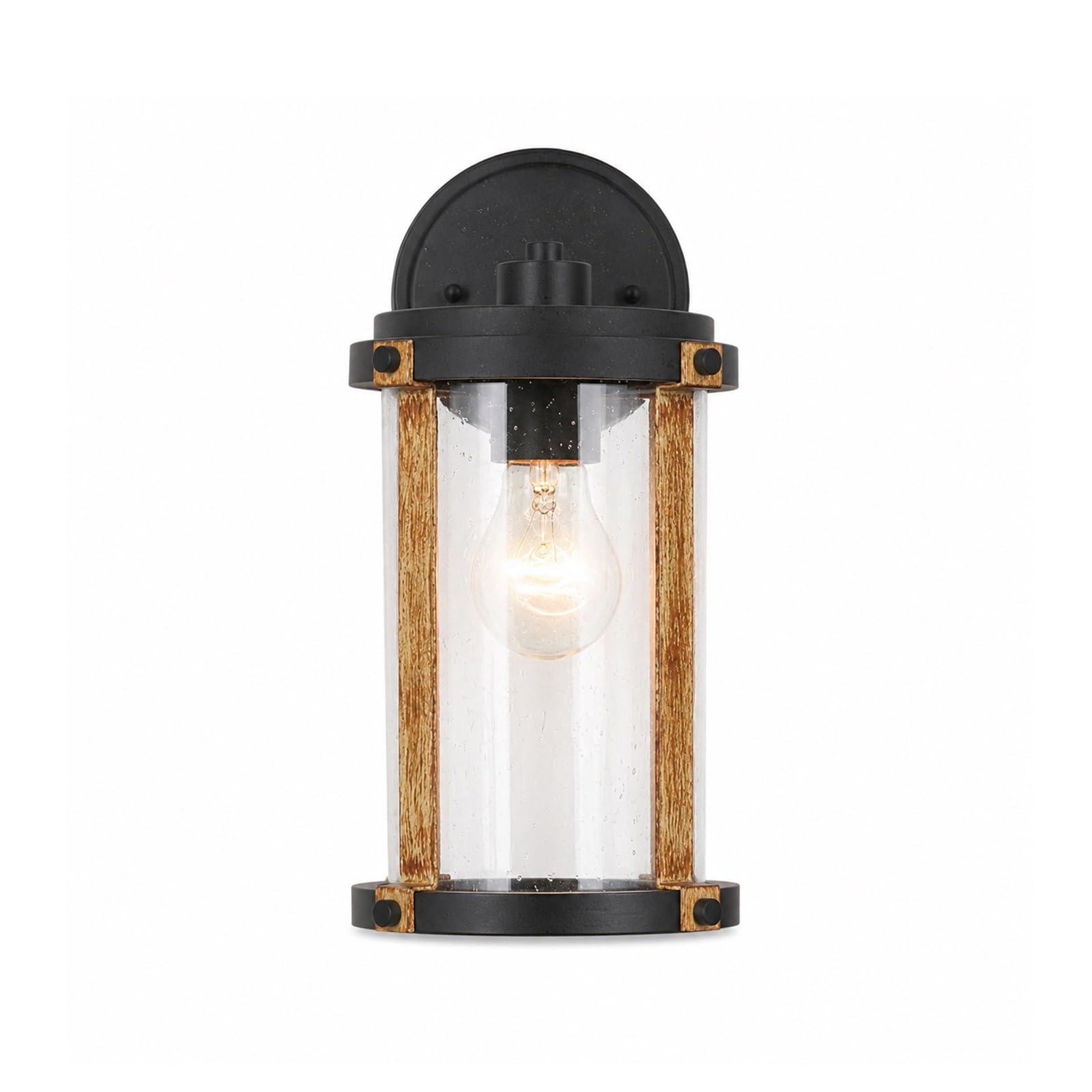 OZBMA European Outdoor Wall Lantern, 11.8" Waterproof Aluminum Alloy Exterior Light with Bubble Glass Shade, Minimalist Rustproof Lamp for Porch, Patio, Entryway, Staircase, Foyer Threshold