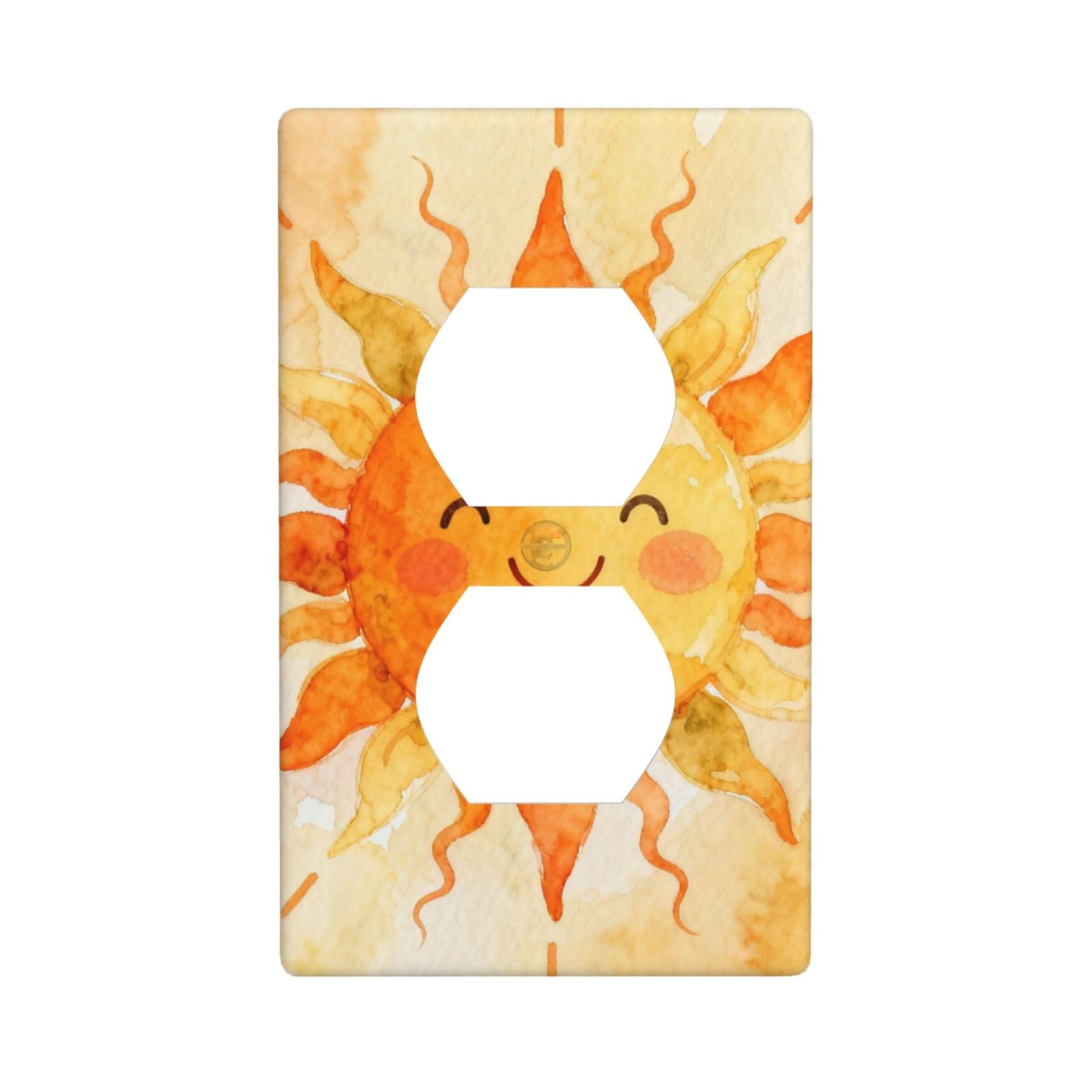 Sunflower Sun Decorative Switch Plate Cover-Unbreakable Polycarbonate Wall Plate for Home Office, 1 Gang with Screws