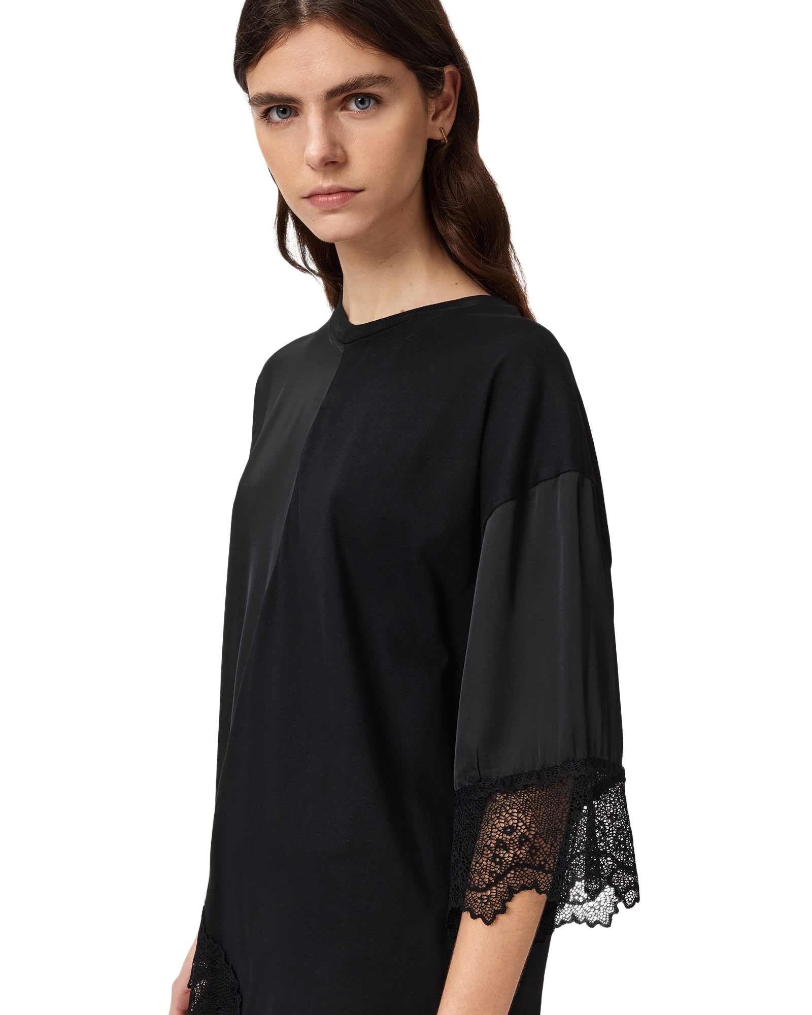 Allsaints Lenny Lace Tee Parte Superiore Donna