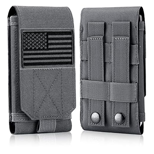 IronSeals Tactical Molle Phone Cover Case, Heavy Duty Loop Belt Holster Pouch with Flag Patch for iPhone 16 Pro Max/16 Plus/16 Pro/16/15 Pro Max/14 Pro Max/13 Pro Max/12 Pro Max, for Galaxy S24 Ultra