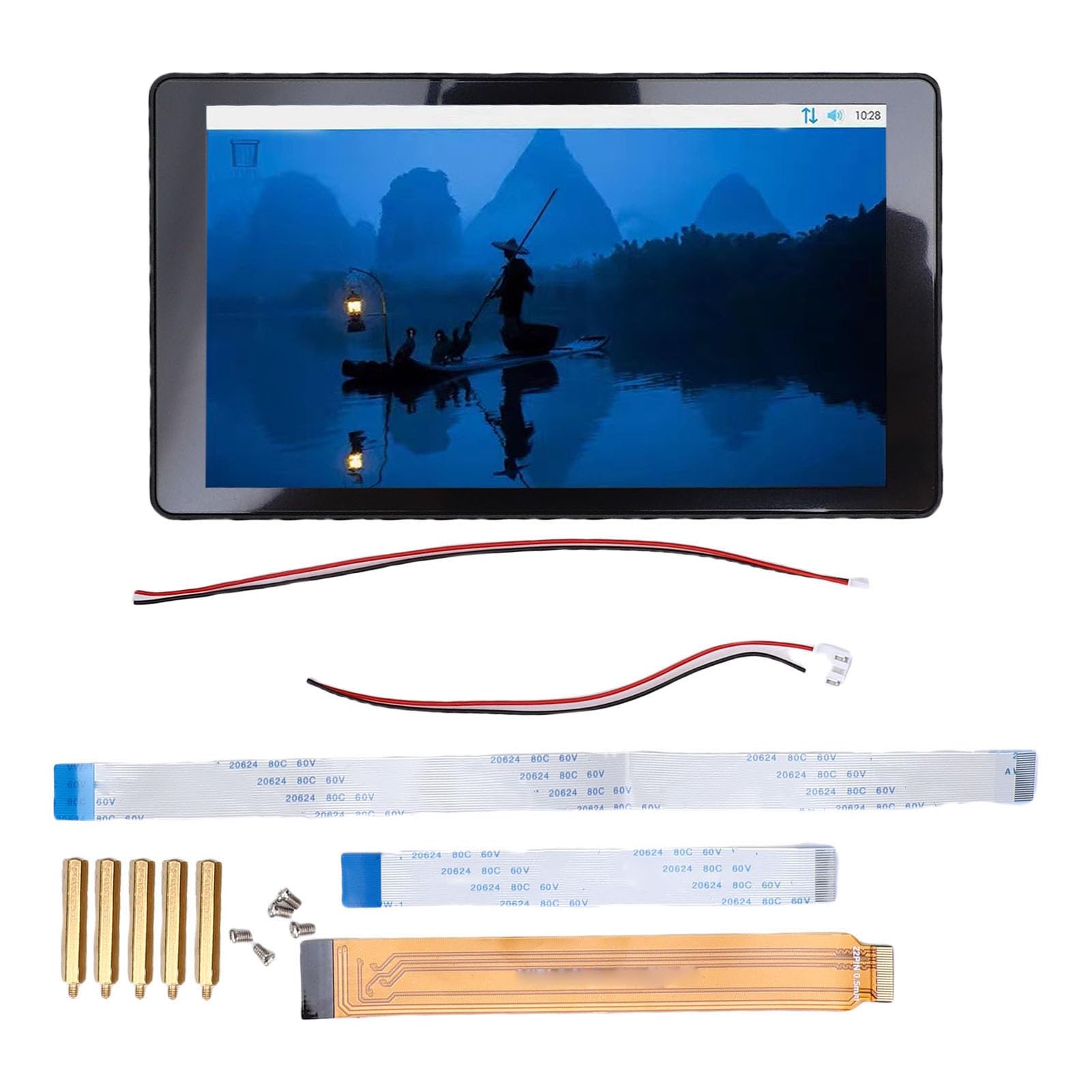 Elprico Écran Tactile 5 Pouces, 720 X 1280 Pixels, écran Tactile Capacitif 5 Points Compatible avec Les Appareils RasPi, P4, RK3506 et RK3576, Coque en Aluminium à Refroidissement
